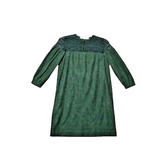 Framework Dresses & Skirts - FRAMeWORK Dark Green Shift Dress Sz Medium Above Knee Lace Long Sleeves